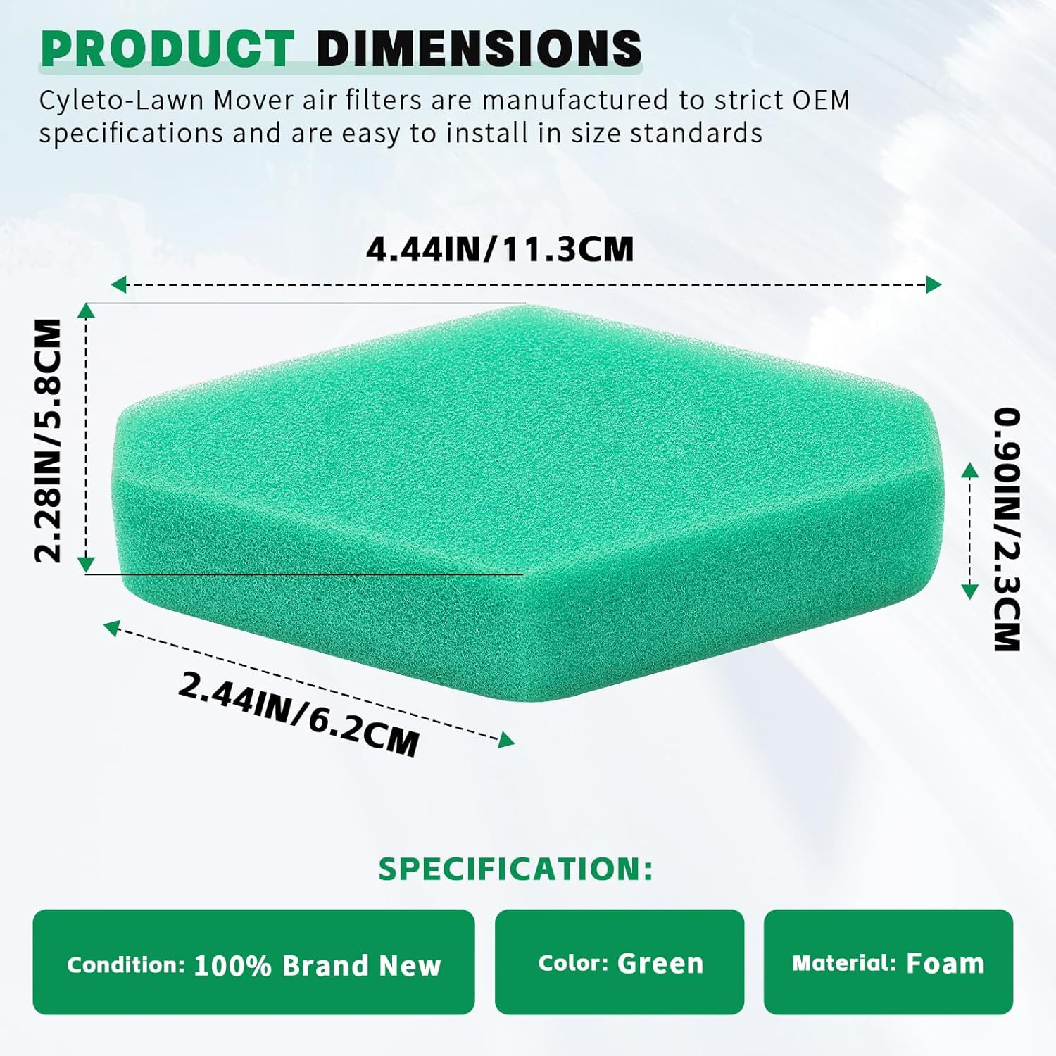 5 Pack 797301 5433K Air filter Cleaner for Briggs & Stratton 675-875 4249 543...