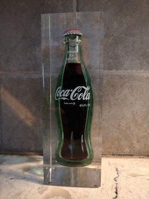 Lucite Acrylic 6 1/2 oz Coke a Cola Paper Weight