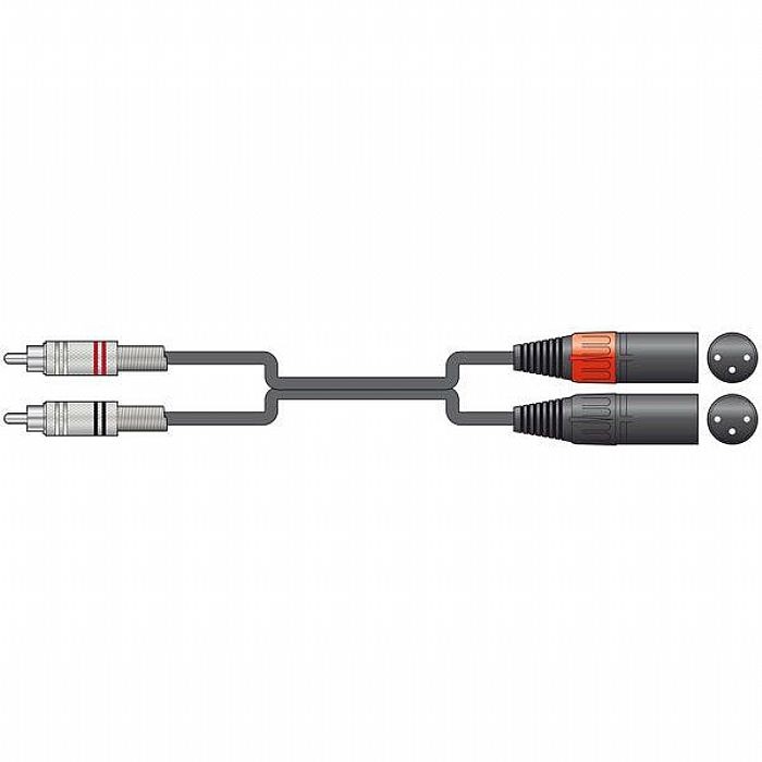 Citronic 2x RCA Plugs To 2x XLR Male Connectors Classic Audio Cable (3.0m)
