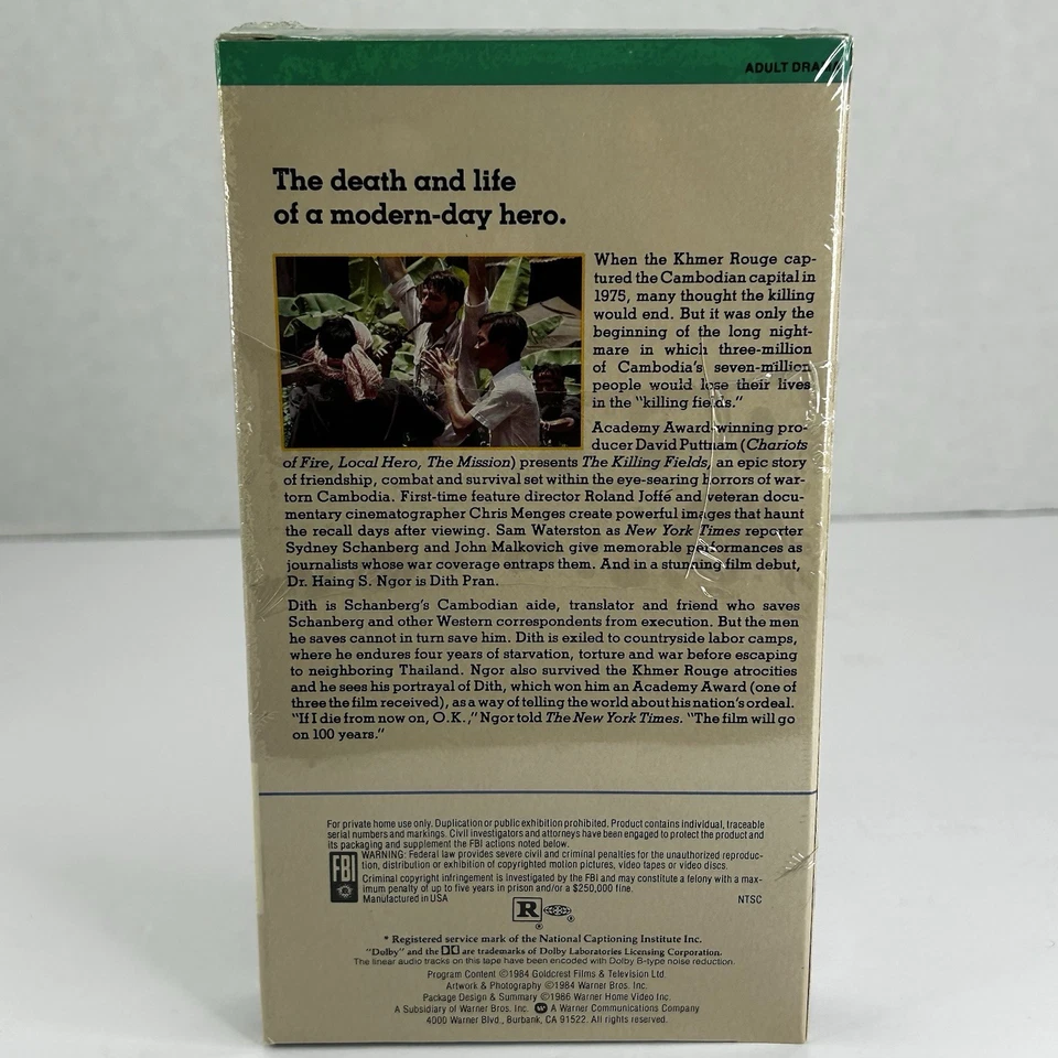 The Killing Fields (VHS, 1986) SEALED NEW - Sam Waterston, Dr. Haing S. Ngor - Image 4 of 4