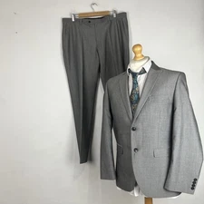 NEXT 3 Piece Suit Men's 40S Jacket Light Grey 38W 31L Trousers Tailored Fit