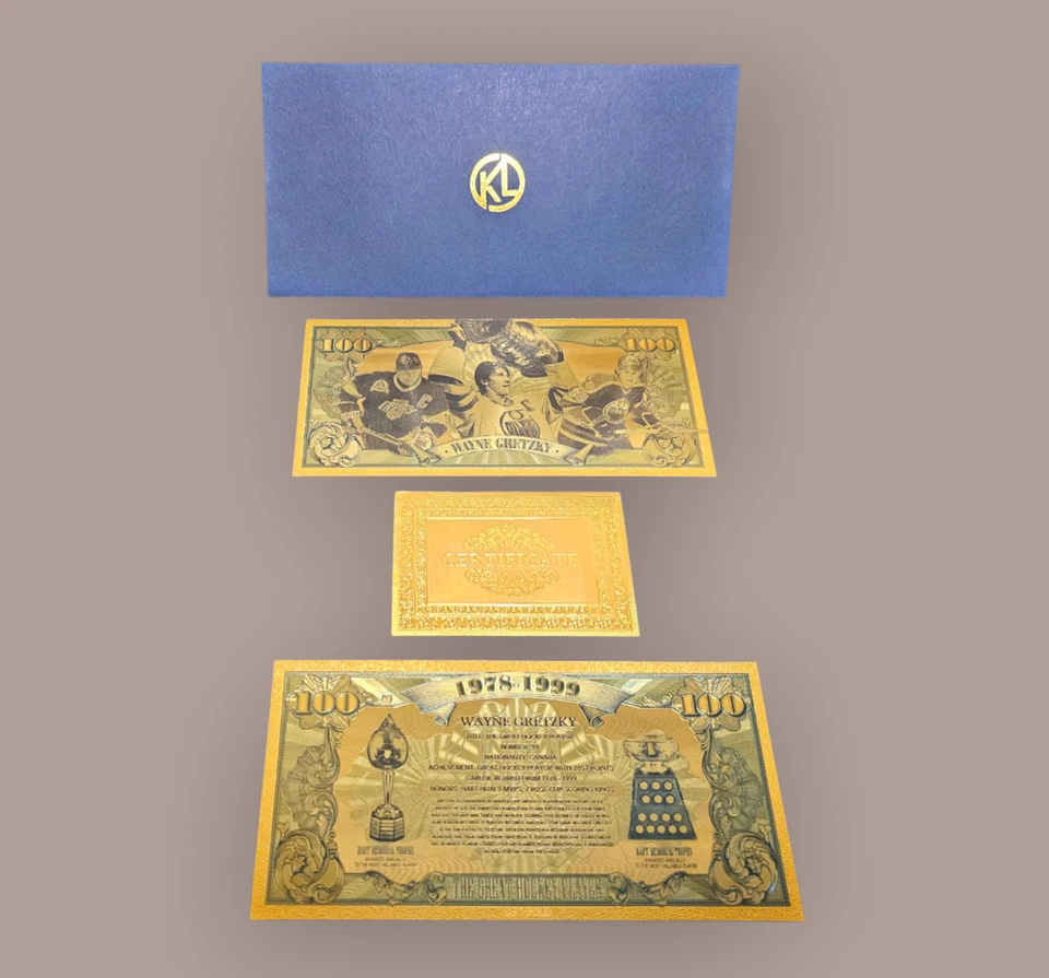   Wayne Gretzky folha de ouro nota de US$ 100 - Imagem 3 de 3