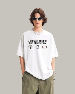 Lustiges Tech T-Shirt, 3 größte Angst unserer Generation Neuheit WLAN Akku Tee