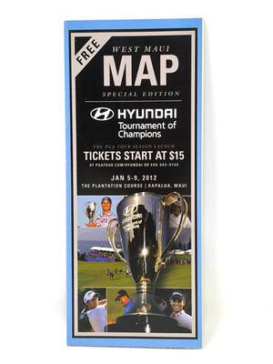 2012 Hyundai Tournament of Champions PGA Tour Kapalua MAUI Hawaii Map Brochure