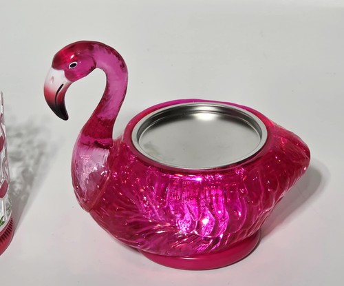 Bath & Body Works Candle Holders Pink Flamingo Water Globe Lighted Single Wick 2 - Picture 6 of 10