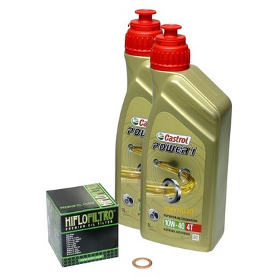 Kawasaki BN 125 Eliminator, 98-07, BN125A, Castrol Power1 10w40 Öl, HiFlo Filter