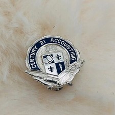 Vtg Century 21 Accounting Silver Tone Enamel Award Pin