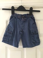 Early Days Boys Blue Shorts With Belt Size 12-18 Months