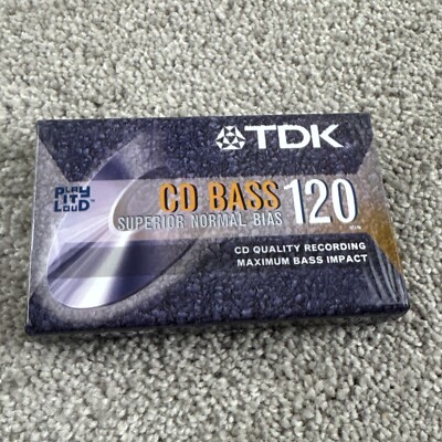 TDK CD BASS Cassette Tapes Heavy Bass Performance 120 Minute Audio New