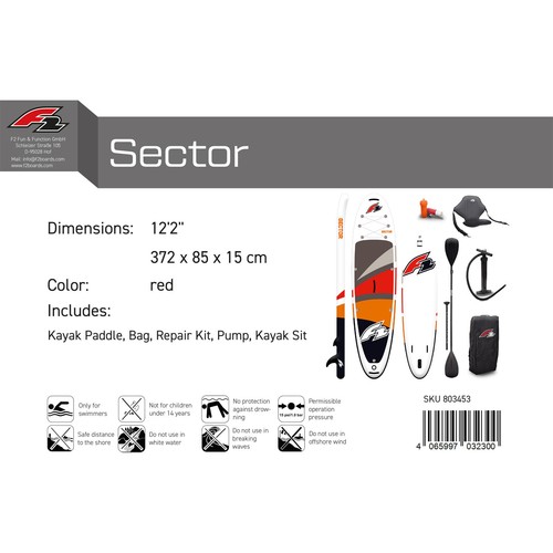 F2 SUP Stand Up Paddle Board Sector Limited Edition 12'2'' Rot 2024 - Bild 3 von 5