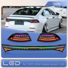 RGB LED Tail Light + Center Lamp For Honda Accord 2023 2024 Sequential Rear Lamp