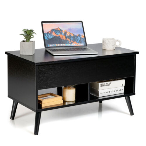 31.5" Lift Top Coffee Table ModernTable W/ Hidden Compartment& Wood Legs