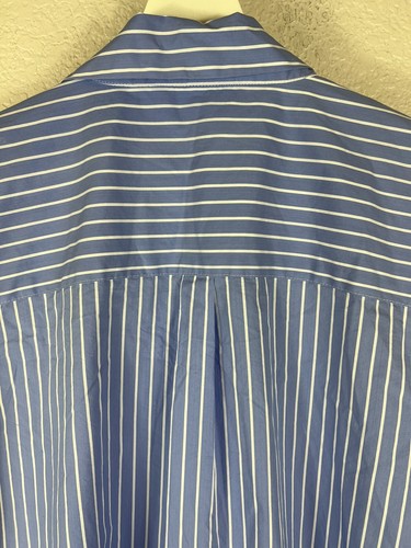 Calvin Klein Women's Layered Look Blue Striped Button Down Dress Shirt Sz M - Picture 5 of 9