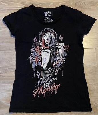 Suicide Squad Harley Quinn Shirt mit Druck Daddy s Lil Monster Gr. XS
