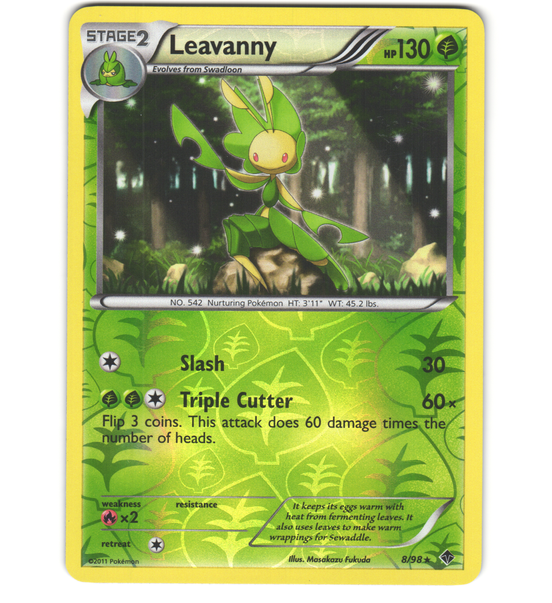 Pokemon 2011 Near Mint NM Leavanny Emerging Powers REVERSE 8/98