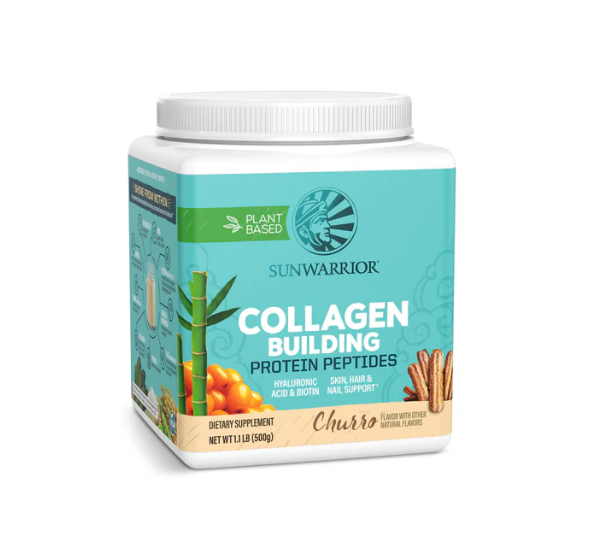 Sunwarrior Collagen Building Protein Peptides Drink Mix in Churro Flavor 1.1 Lb 500g