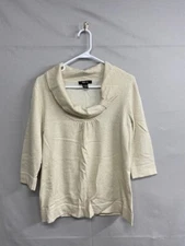 Style & Co. Women's Shirt 3/4 Sleeves Cowl Neck Glitter Accent Size Large