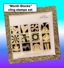    acrylix Close to My Heart CTMH 12 clear acrylic cling stamp MONTH BLOCKS set