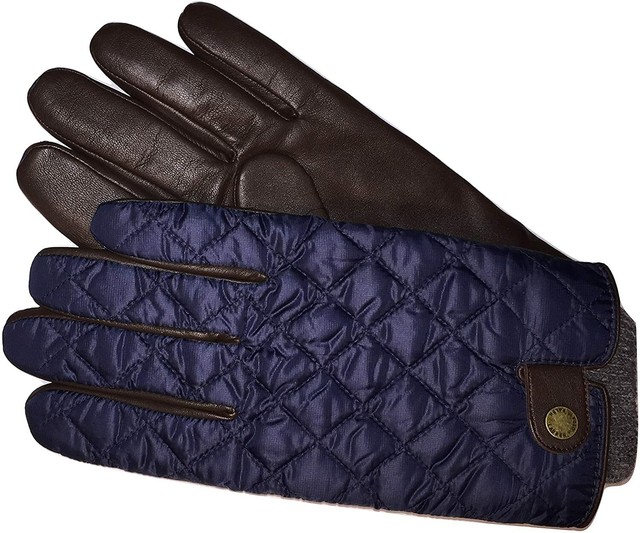 mens navy leather gloves