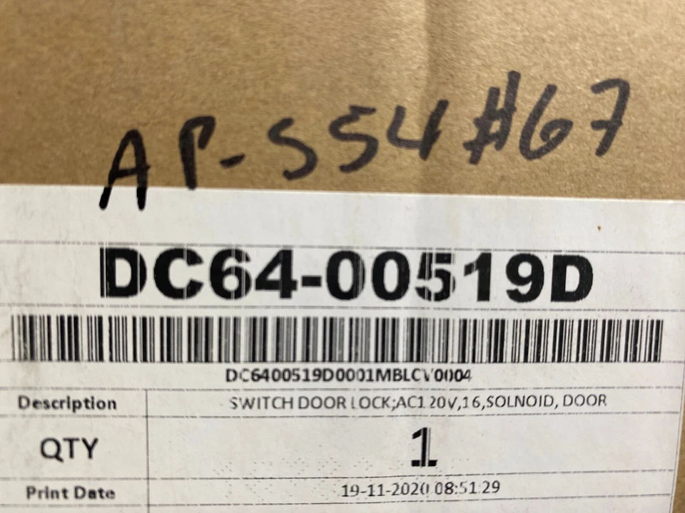 Nuevo interruptor de cerradura de puerta lavadora Samsung original OEM DC64-00519D Foto 4 de 4
