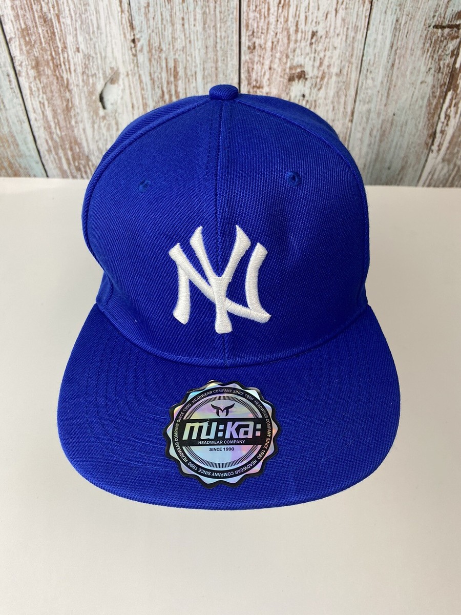 Adjustable Blue Snapback Hat/Cap Embroidered NY Yankees Muka