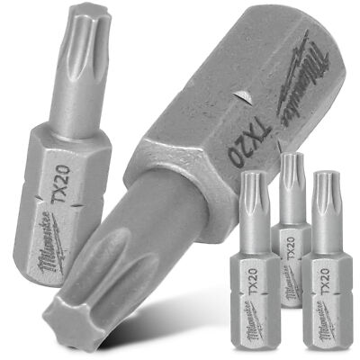 3x Magnetisch Bit TX20 25 mm TORX Stahl Schraubendreher 1/4 Schaft Magnet Kurz