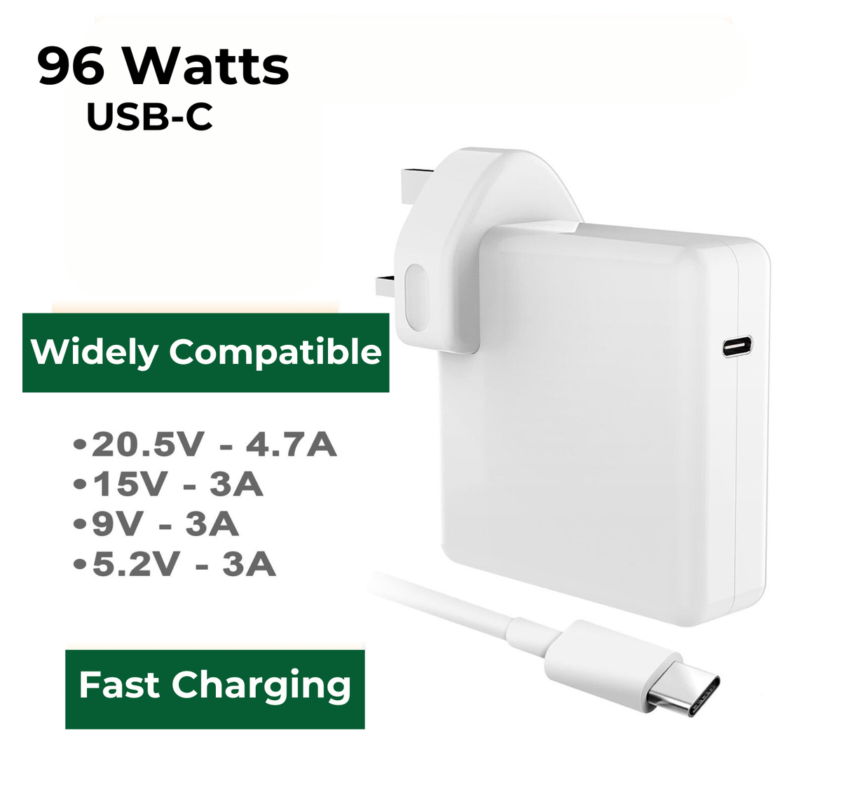 USB-C Charger 96W Power Adapter For MacBook Air 13-inch A2681 2022