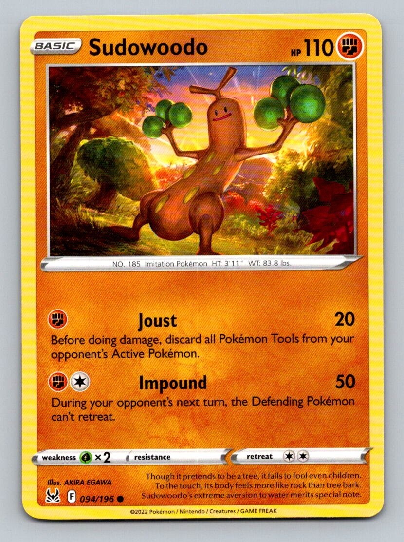 2022 Pokemon Card Lost Origin Sudowoodo 94/196
