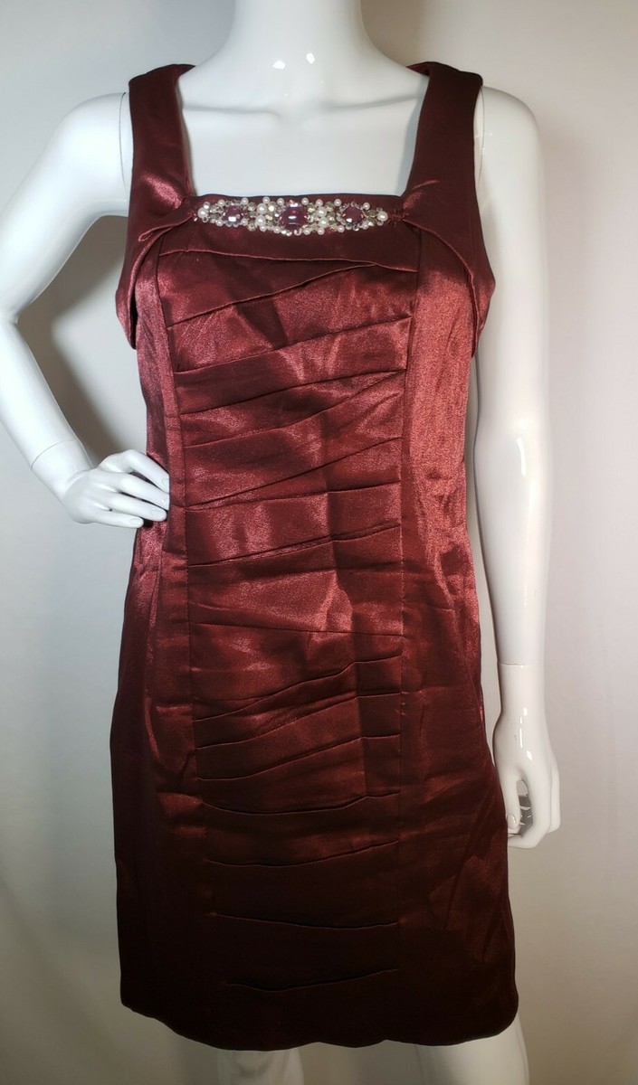 R&M Richards Maroon Beaded Sleeveless Back Zipper stretch Lined Dress 8 Petite | eBay R&M Richards Maroon Beaded Sleeveless Back Zipper stretch Lined Dress 8 Petite | eBay