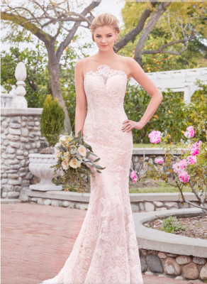 Kitty Chen Ivoire Nelly V1810 Wedding Dress Champagne White Lace Illusion Sequin