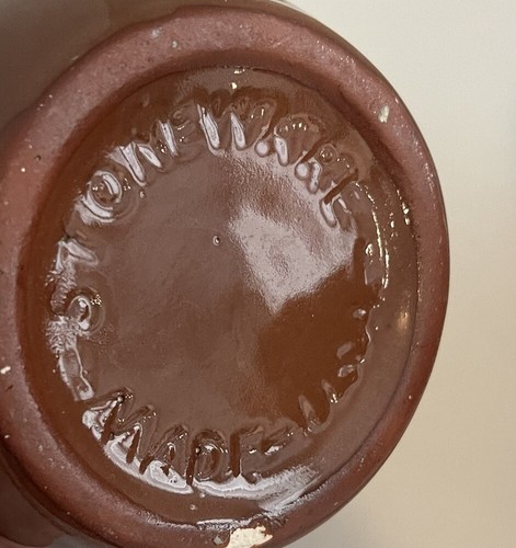 Vintage Oxford Stoneware 5.75” Brown Mixing Bowl And Pitche- Snow Flower Pottery - Picture 12 of 13