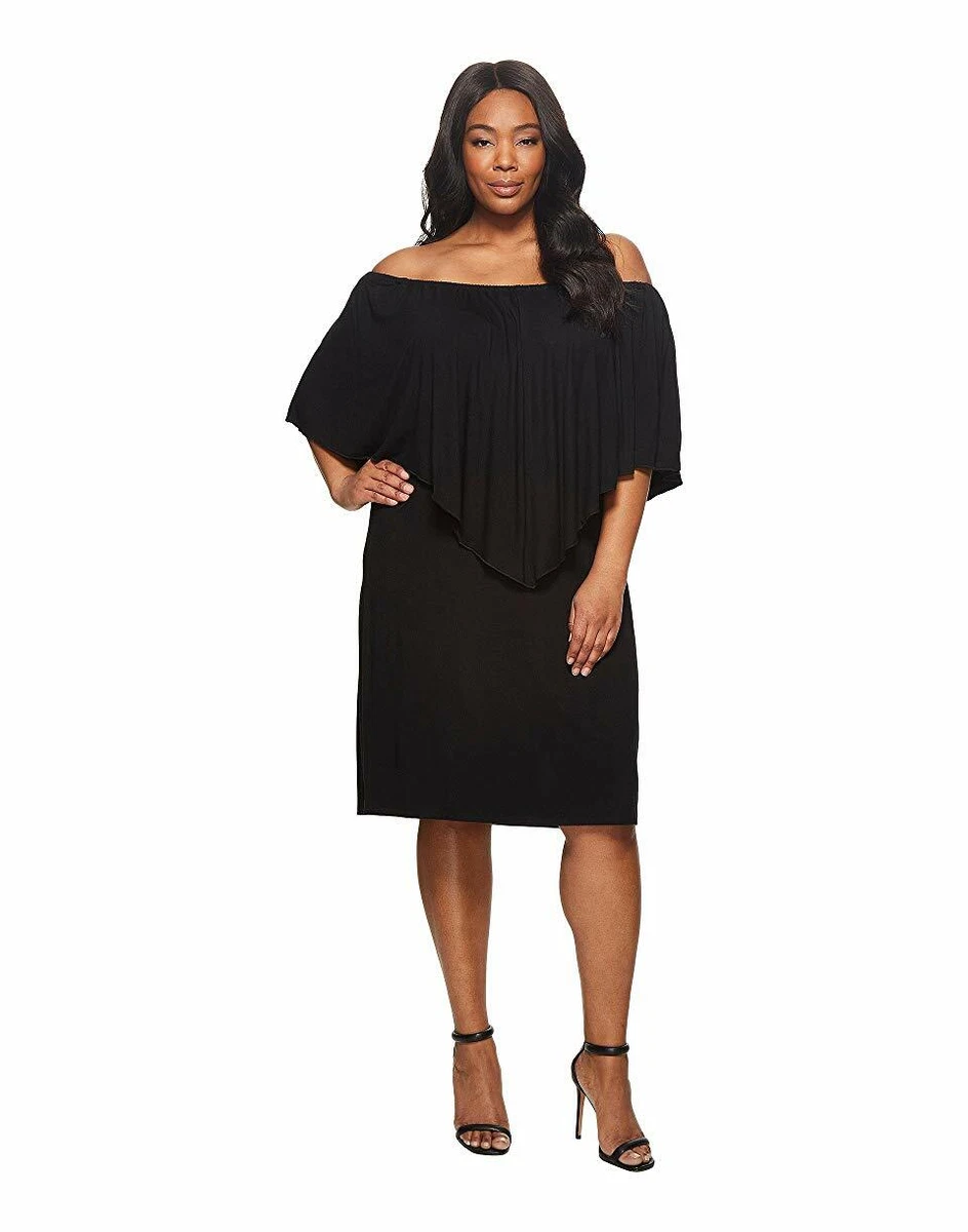 New 99 Kari Lyn Women s Black Ruffled Off Shoulder Pull On Shift
