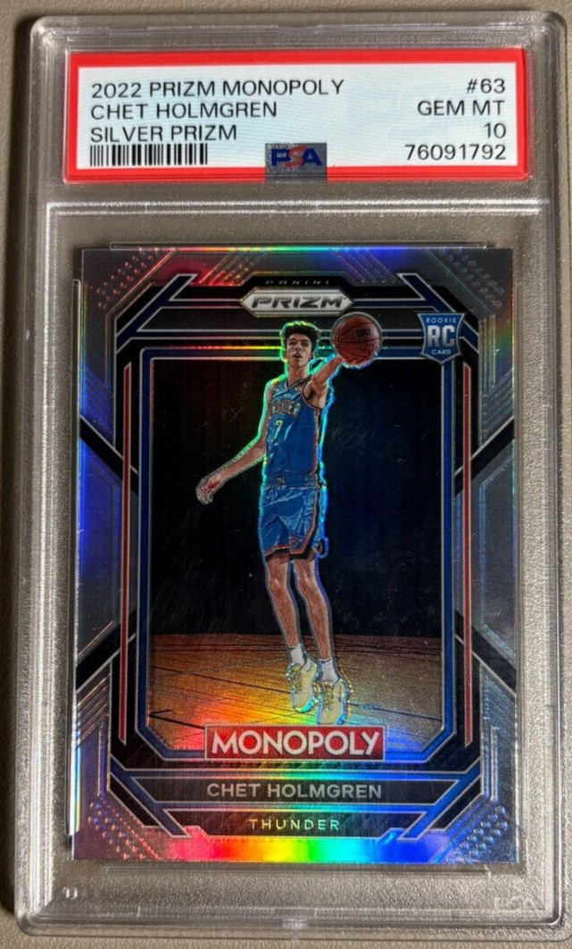 2022-23 Panini Prizm Monopoly - Silver Prizm #63 Chet Holmgren (RC) PSA 10