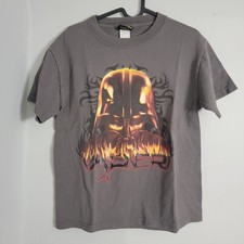 VTG Star Wars Shirt Youth Large Grey Darth Vader Lucasfilm