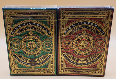 High Victorian Playing Cards - Theory11 - 2 Deck Set - Red Green with 2017 Seal