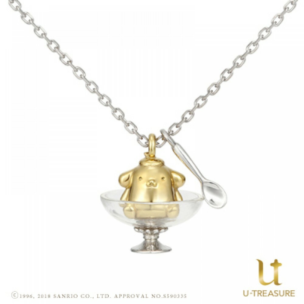 NEW Sanrio POMPOMPURIN Necklace Silver950 Yellow Gold U