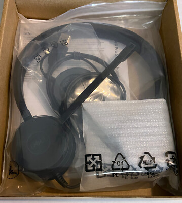 NEW Dell Pro UC510 Stereo Wired Headset On Ear Headphones Skype HSC016 65VVV