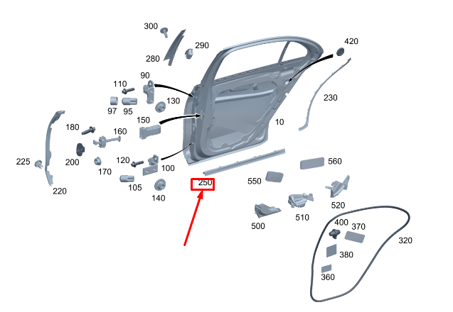 Neu MERCEDES-BENZ S W223 Türdichtungsgummi hinten links unten A2237305100