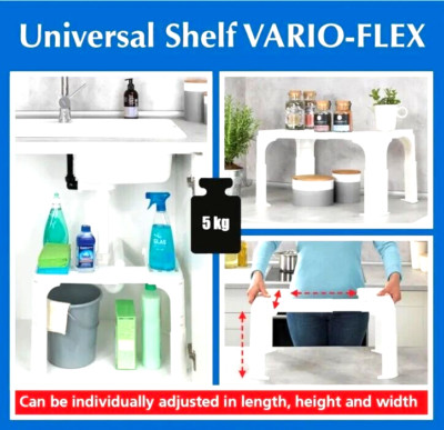 Multi-Flex Universal-Regal für Siphons und Rohre aus Polypropylen Weiß MAXIMEX