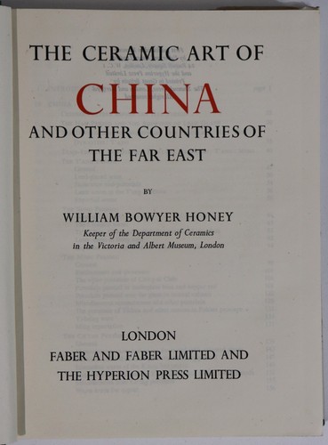 1945 The Ceramic Art Of China Antique Collectible Reference Book William B Honey - Picture 2 of 13