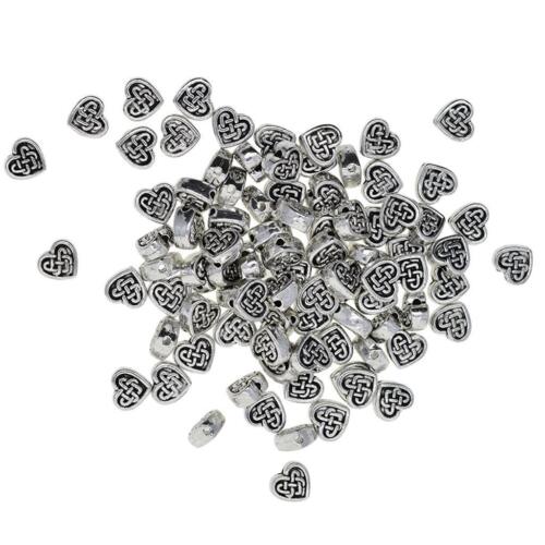 100 Stück Tibetan Silber Keltisch Knote Herz Spacer Lose Perlen Schmuck Diy - Afbeelding 1 van 9