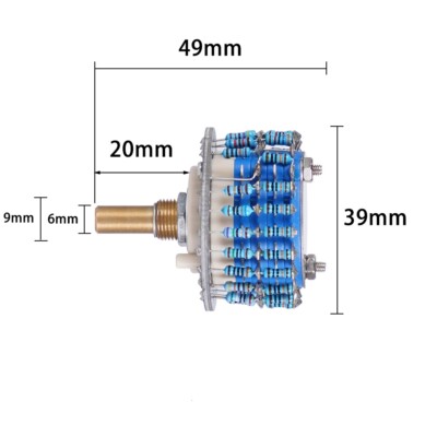 2PC Attenuator Volume Control R Pot Log A 1M 2Pole 24Position Mono Potentiometer