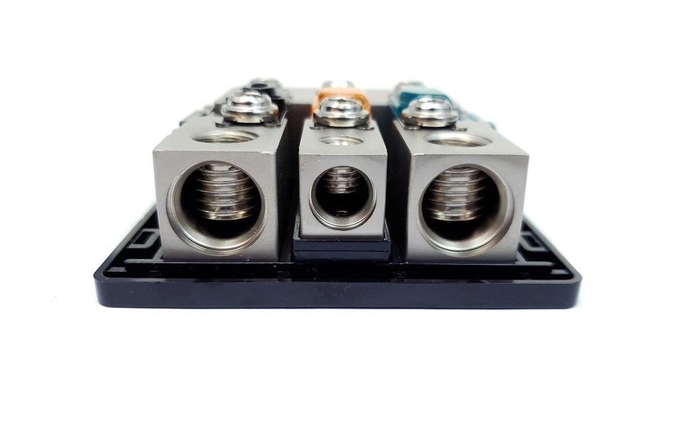 KnuKonceptz Bassik 3 Way 0 Gauge to 0 - 4 Gauge Mini ANL Fuse Block w Fuses - Image 4 of 4