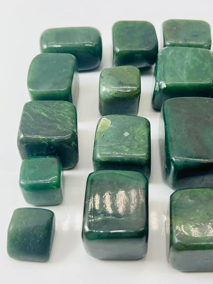 Nephrit Jade Trommelstein selten AAA Qualität Naturstein heilstein +-30mm 1kg - Bild 4 von 4