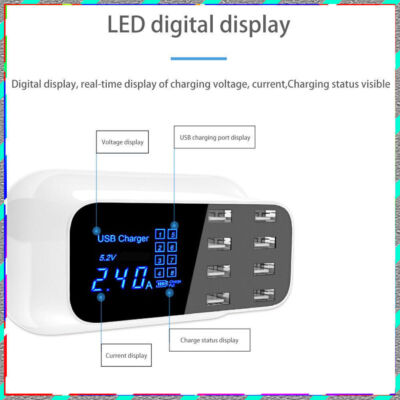 Multi-function USB AC adapter number of sub displays for travel charging 5V /8A