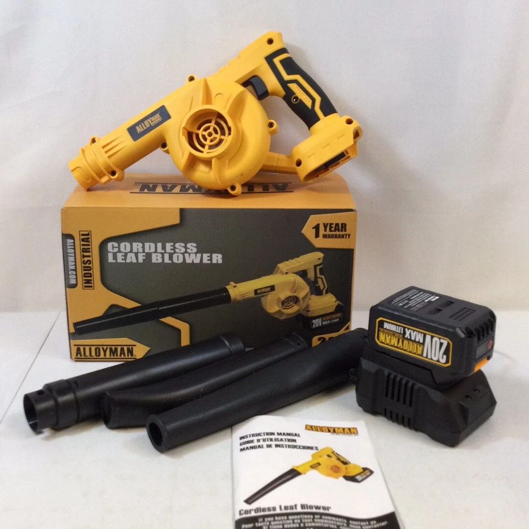 Alloyman Yellow Black 20 Volt Handheld Cordless Leaf Blower With