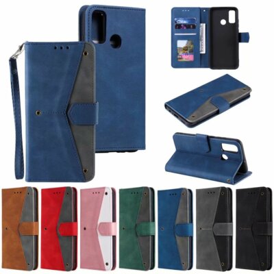 Spleißen PU Leder Wallet Handyhülle Case For Huawei P30 P40 Lite Y5P Y6P P Smart