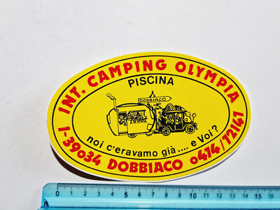 STICKER INT. CAMPING OLYMPIA DOBBIACO STICKER STICKER VINTAGE 80s ORIGINAL