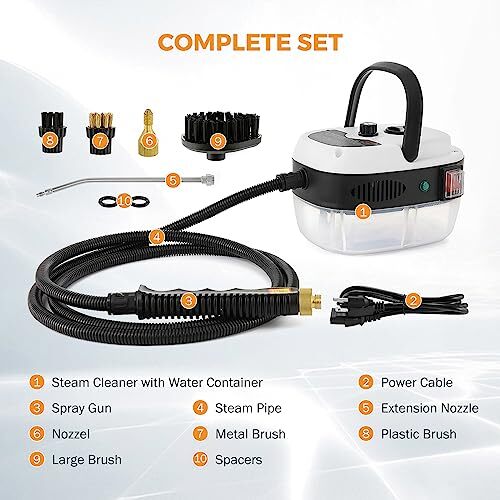 2500W HighPressure Handheld Car Steamer Auto Detailing Portable