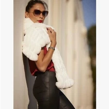 Tourance Long Scarf Florence Ivory NWT